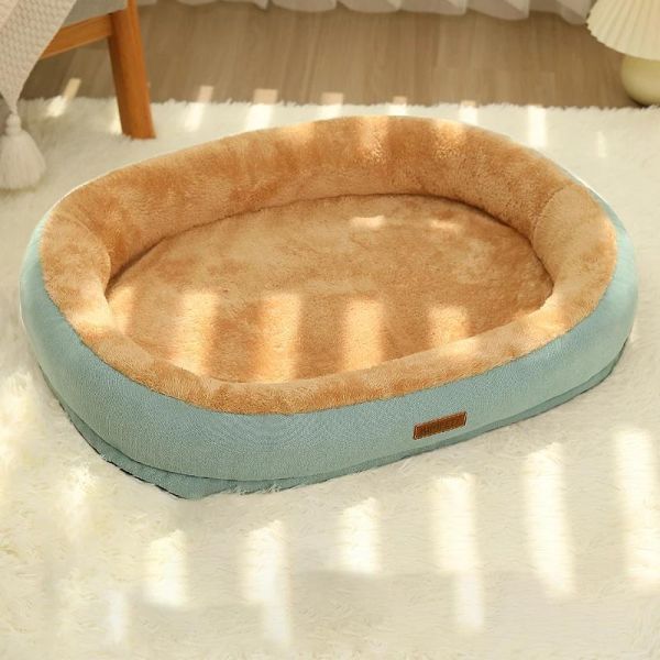 BA005:犬と猫用のペットベッド 暖かく 滑りにくい 小さな子犬の犬の家 取り外し可能なクッション_カラー２