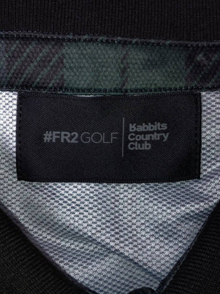 #FR2 GOLF GREEN RABBITS COUNTRY CLUB エフアールツー ゴルフ チェック柄 半袖 ストレッチ ドライ ポロシャツ XLサイズ せーの RGC065の画像6