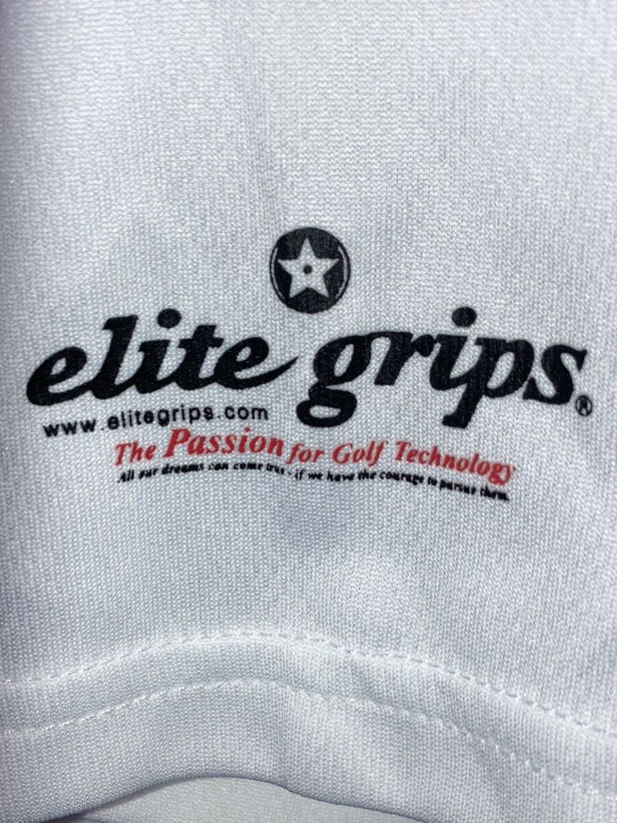 elitegrips × ROUGH WATERS エリートグリップ ラフウォーター 半袖 ドライ ポロシャツ Lサイズ ゴルフ ホワイト ギザギザ シングルの画像3