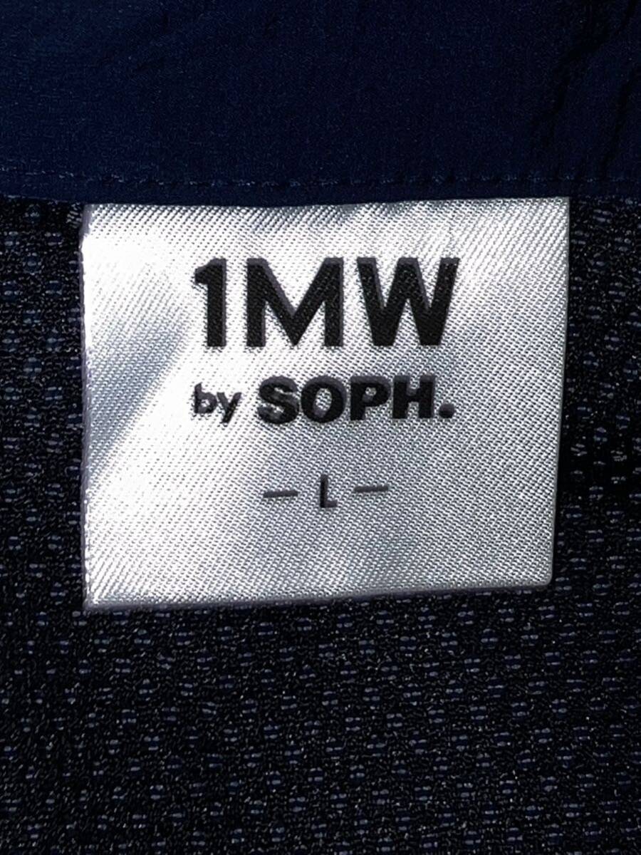 新品タグ付　1MW by SOPH.　GU ジーユー　ソフ　オープンカラー　ボタン　半袖　シャツ　Lサイズ　紺　ネイビー　ナイロン　331-323483_画像6