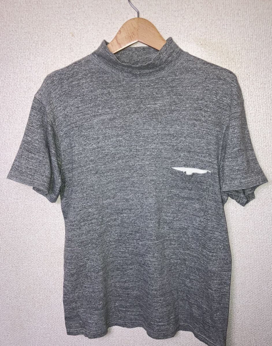 KAPTAIN SUNSHINE Navy Yard Neck Tee FEATHER GRAY キャプテンサンシャイン ヤードネック モックネック 半袖 Tシャツ 霜降りグレーの画像1