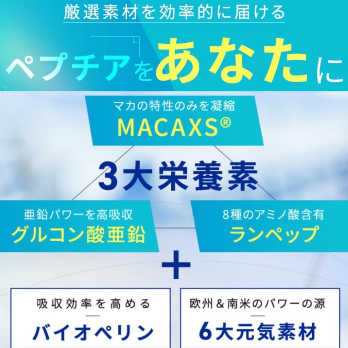 PEPTIA マカ メンズサプリ 180粒 30日分 栄養機能食品 活力ケア 亜鉛 ランペップ ペプチア　医師推奨品