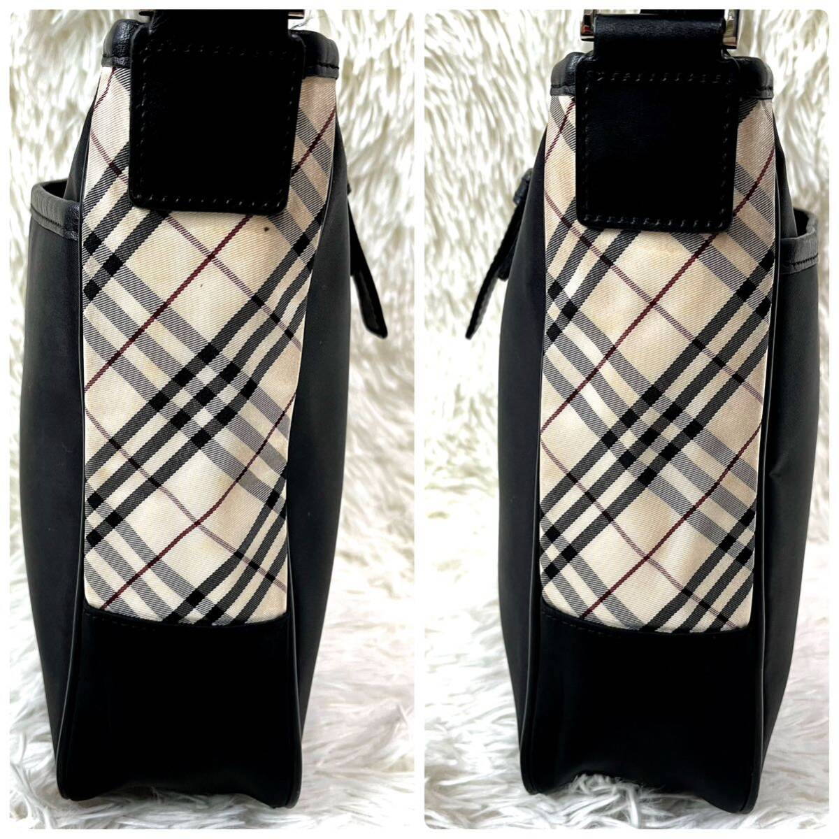 1円〜　極希少　BURBERRY BLACK LABEL バーバリーブラックレーベル　ショルダーバッグ　ボディバック　ノバチェック　黒　高級感_画像4