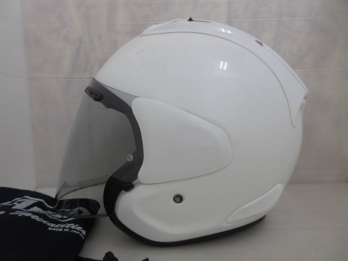 Arai アライ VZ-RAM Mサイズ57-58cm グラスホワイト ジェットヘルメット　24050819_画像3