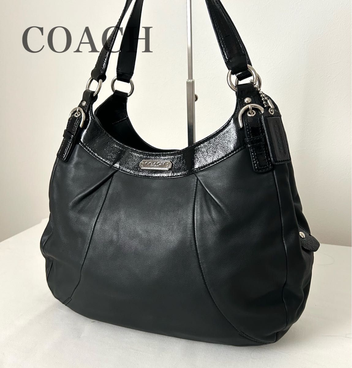 美品 COACH コーチ ショルダーバッグ トートバッグ 黒 レザー