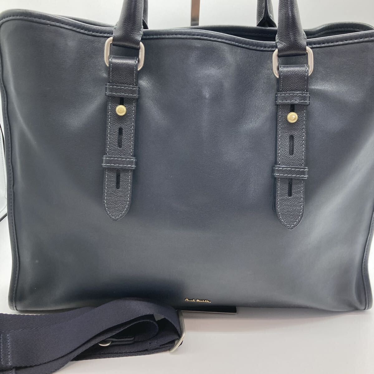 rare Paul Smith Paul Smith 2way tote bag business diagonal .. shoulder handbag shoulder .. leather leather navy 