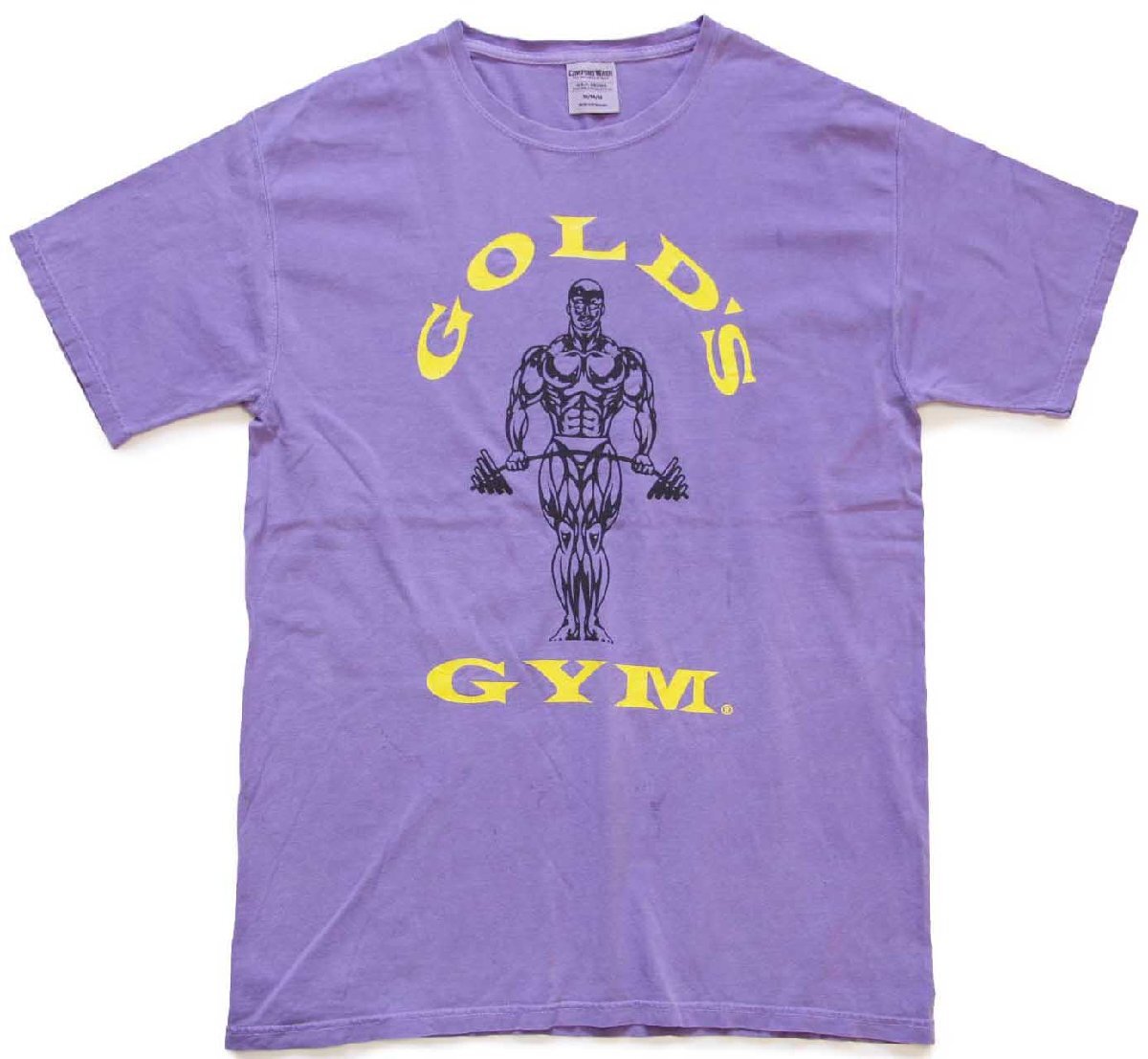 ★GOLD'S GYM ゴールドジム ウォッシュ加工 コットンTシャツ パープル M★トレーニング フィジカル フィットネス マッスル 筋トレ 筋肉_画像2