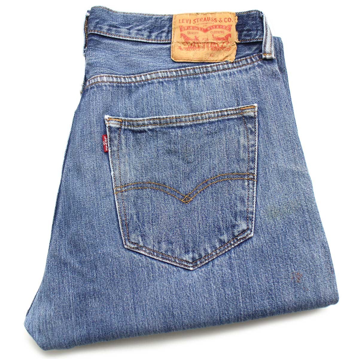 ★Levi'sリーバイス 501 ダメージ デニムパンツ w36 L32★SDP2694 ジーンズ ストレート ペンキ ヒゲ 縦落ち 66 前期 シングル_画像1