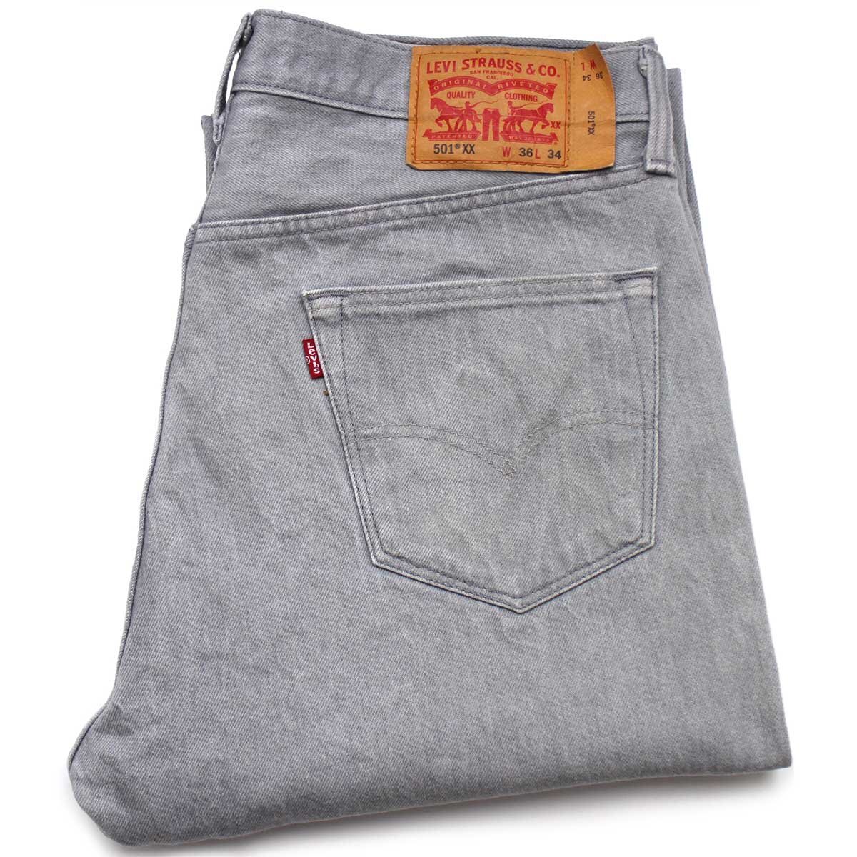 ★メキシコ製 Levi'sリーバイス 501 先染め グレー デニムパンツ w36★SDP2816 ジーンズ ストレート_画像1