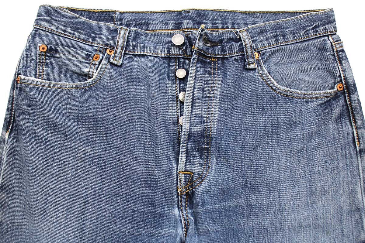 ★Levi'sリーバイス 501 ダメージ デニムパンツ w34 L30★SDP2724 ジーンズ ストレート ボロ ヒゲ 縦落ち 66 前期 シングル_画像4