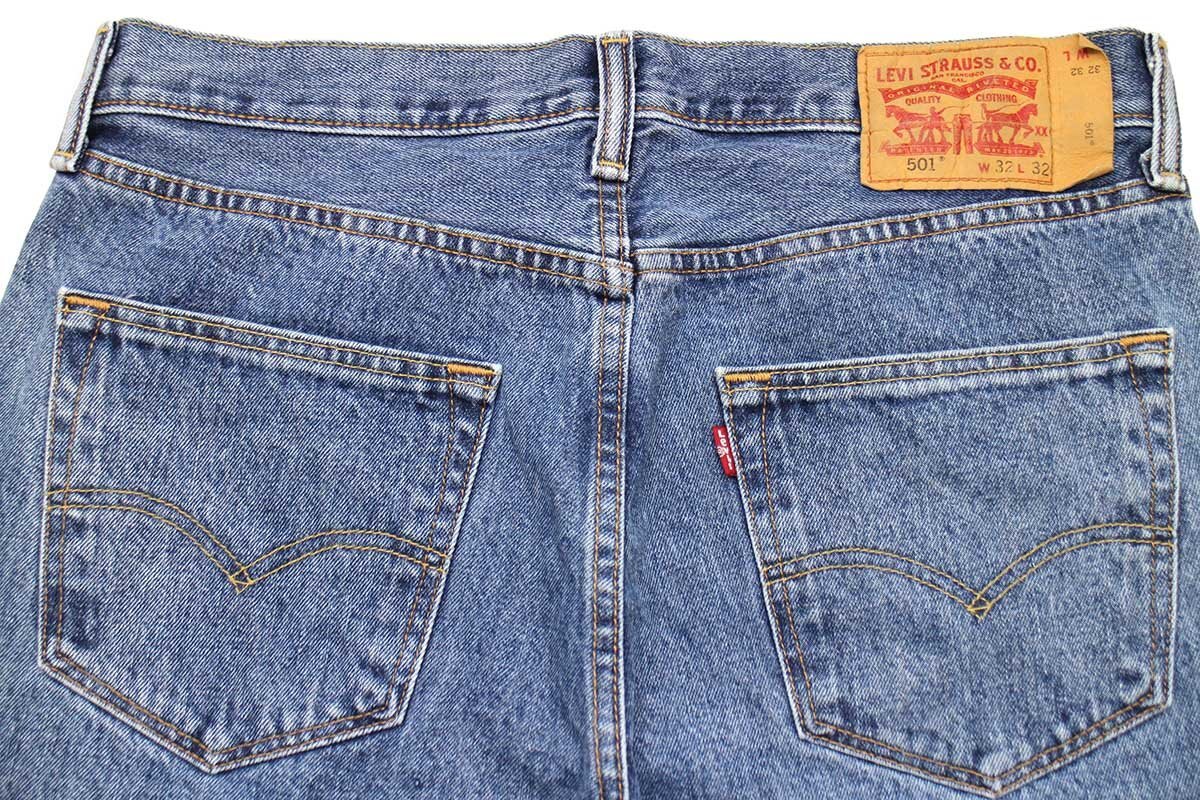 ★メキシコ製 Levi'sリーバイス 501 デニムパンツ w32 L32★SDP2716 ジーンズ ストレート 縦落ち ヒゲ 66 前期 シングル_画像5