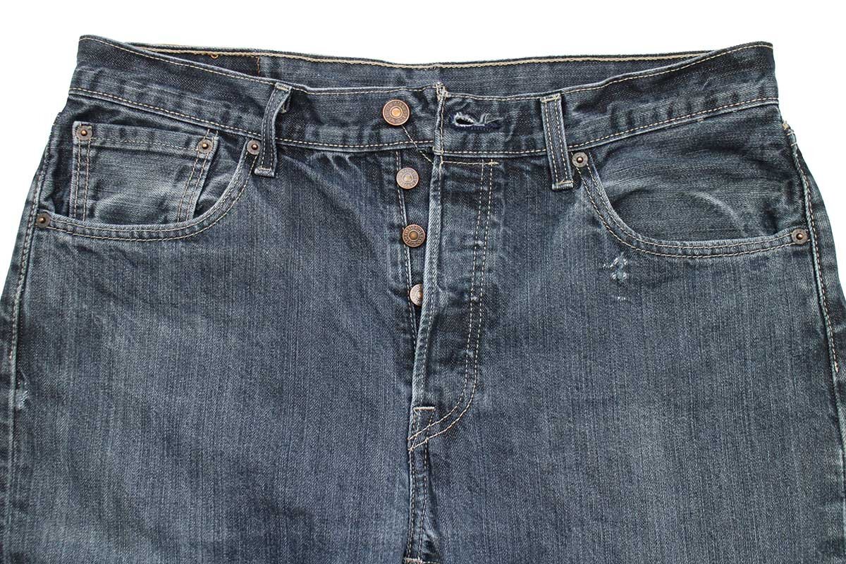 ★メキシコ製 Levi'sリーバイス 501 デニムパンツ w33 L36★SDP2738 ジーンズ ストレート ダークウォッシュ 縦落ち 66 前期 シングル_画像4