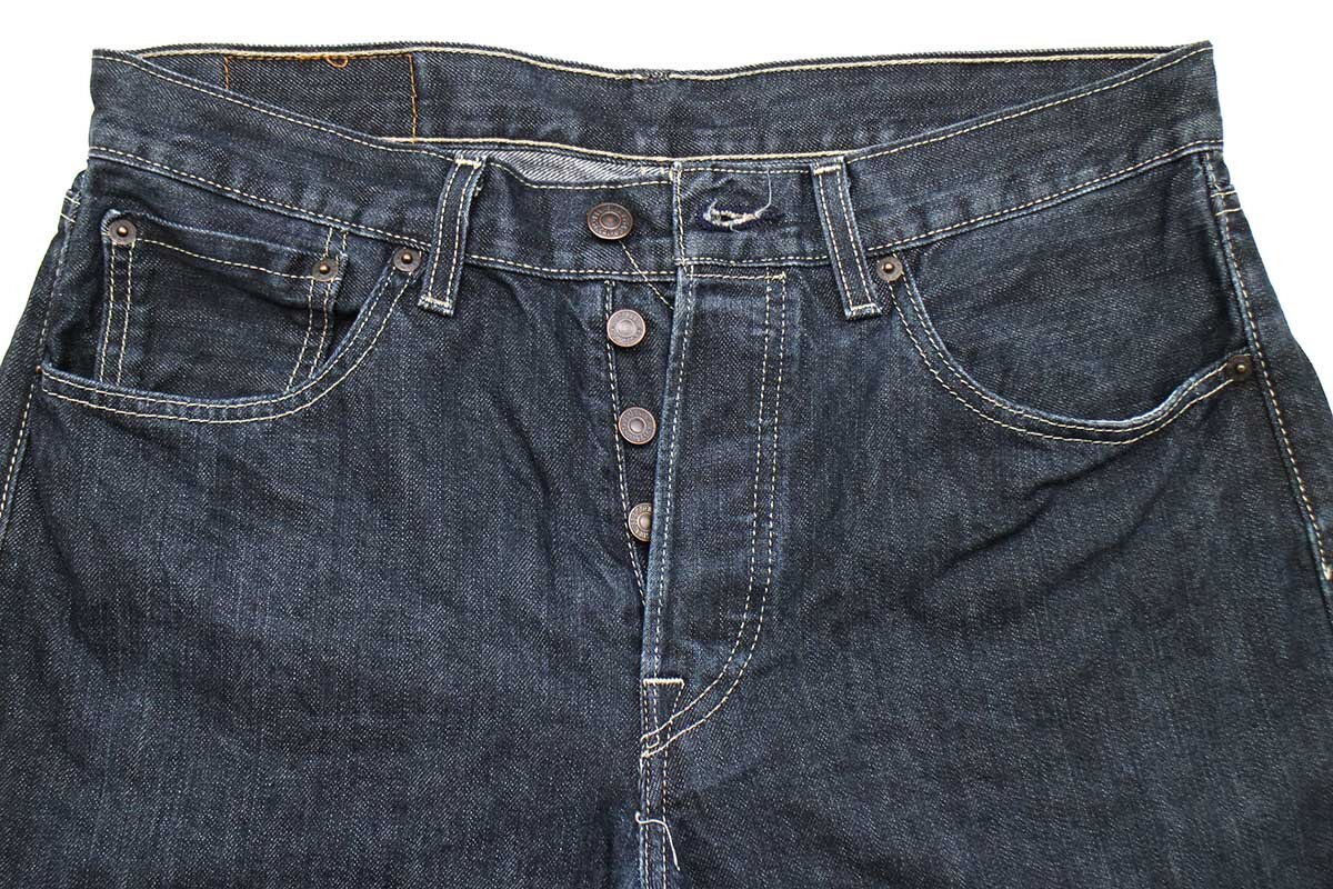 ★メキシコ製 Levi'sリーバイス 501 デニムパンツ w31 L30★SDP2739 ジーンズ ストレート ダークウォッシュ 濃紺 縦落ち 66 前期 シングル_画像4