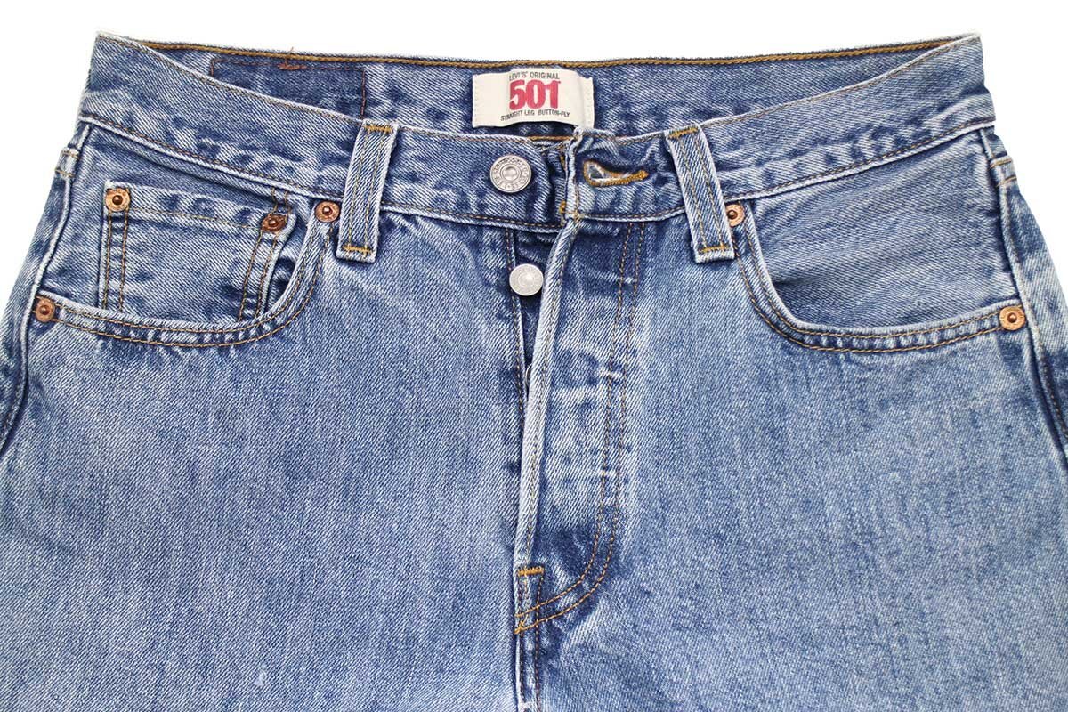 ★00s メキシコ製 Levi'sリーバイス 501 デニムパンツ w29 L32★SDP2759 オールド ジーンズ ストレート 縦落ち_画像4