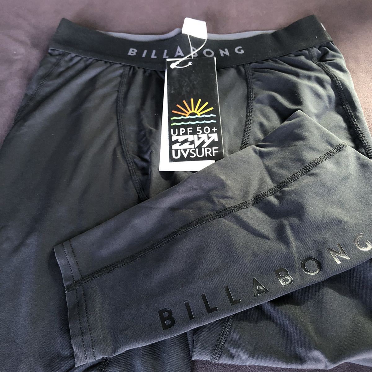 ビラボン メンズ レギンス インナー ロングタイツ スパッツ ラッシュガード 水着 billabong ラッシュガード Mサイズ UVカット BLK_画像8