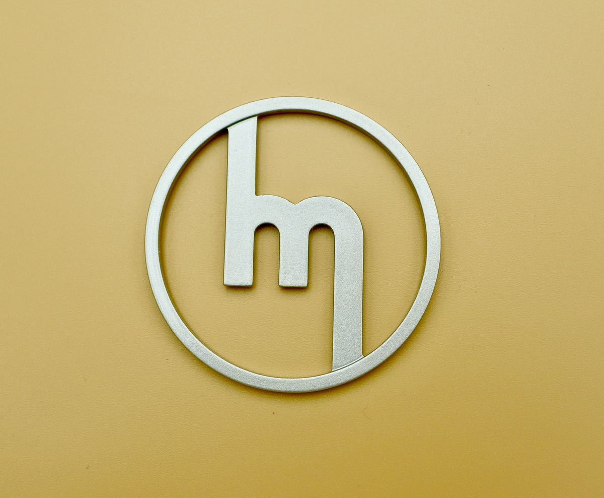  старый Mazda Mazda круг m Mark ( маленький )59φ оригинал ручная работа эмблема старый машина восстановление ( серебряно-металлический )