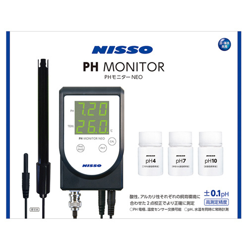ニッソー PHモニターNEO 高測定精度 水質測定器 NCM-045 ペーハーモニターネオ PH測定器 ペーハー測定器の画像1