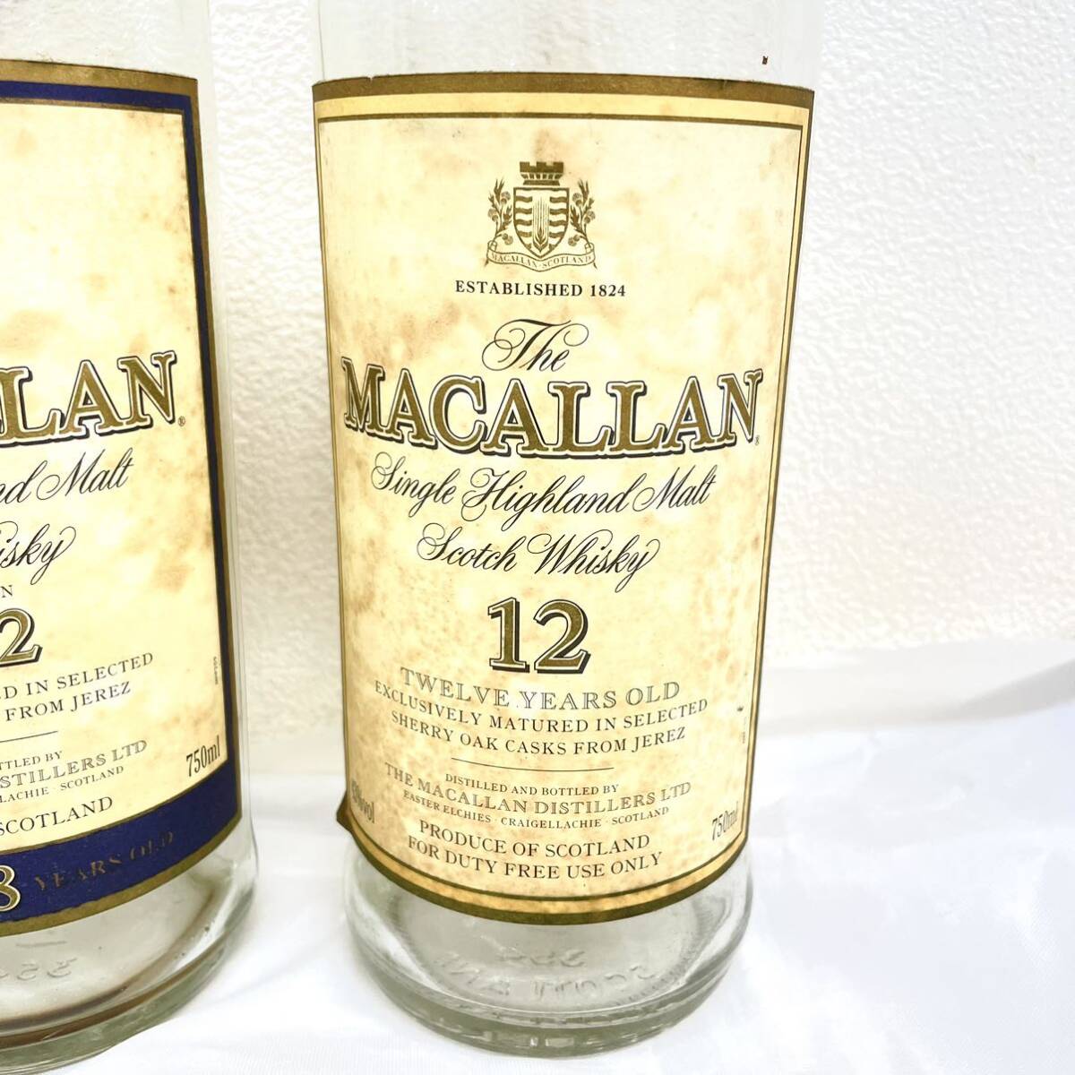 ●1円~ MACALLAN マッカラン 12年 18年 1985 空瓶 空き瓶 750ml 2本 セット 43% アルコール の画像3