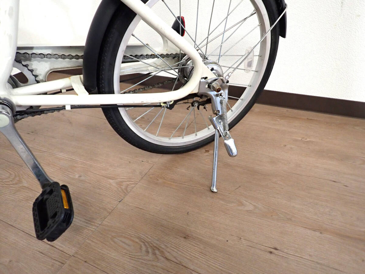 中古 自転車 MUJI HJUL033B・T 無印良品 20型 ワイヤーロック付き 5桁ダイヤル チェーンロック サイクリング コンパクト ホワイト 戸田市_画像6