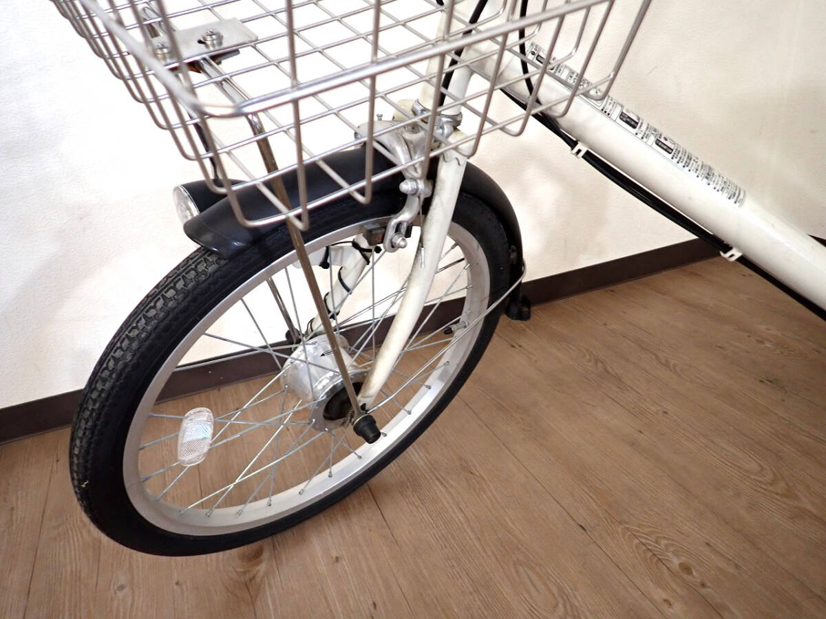 中古 自転車 MUJI HJUL033B・T 無印良品 20型 ワイヤーロック付き 5桁ダイヤル チェーンロック サイクリング コンパクト ホワイト 戸田市_画像4