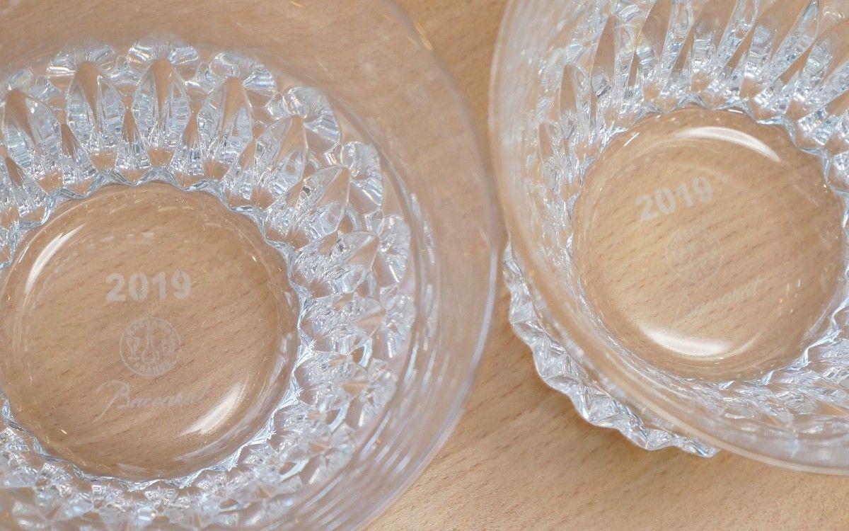 バカラ　Baccarat　ロックグラス　グラス　ペアグラス　タンブラー　ヴィータ　未使用品　刻印あり　イヤータンブラー