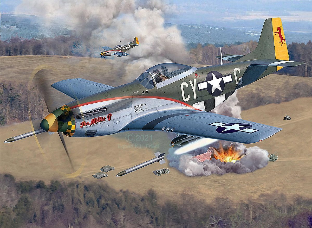 ドイツレベル 1/32 アメリカ陸軍 P-51D ムスタング 後期型 プラモデル 03838_画像7