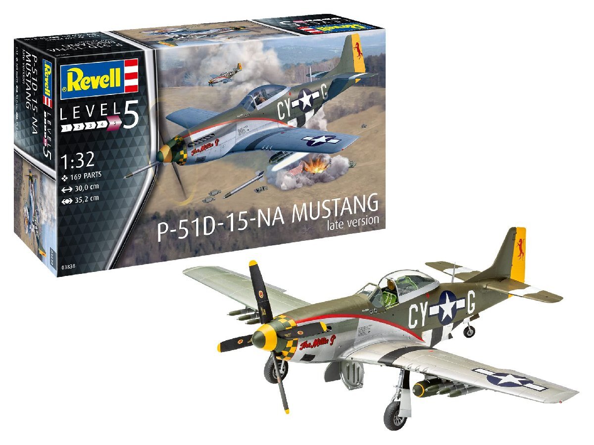 ドイツレベル 1/32 アメリカ陸軍 P-51D ムスタング 後期型 プラモデル 03838_画像1