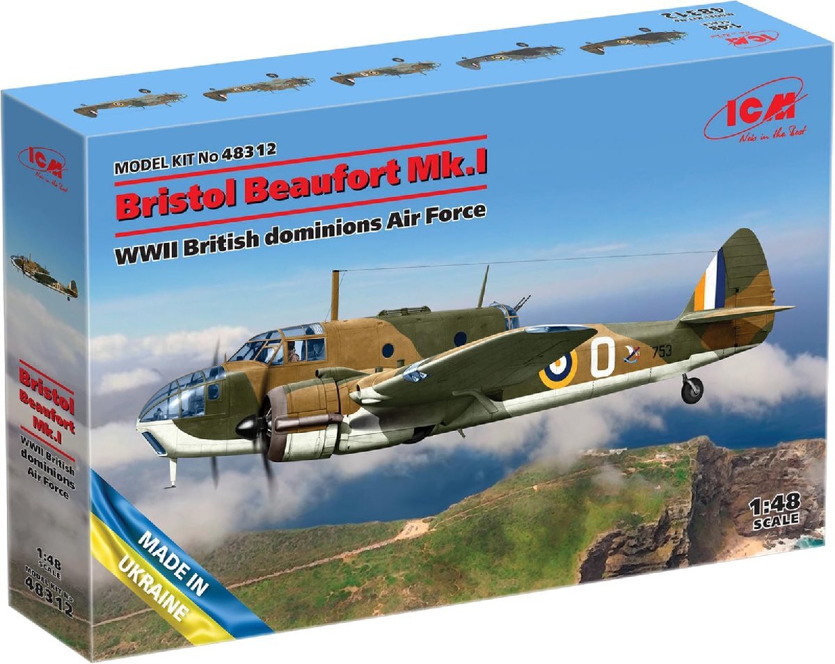 アイシーエム ICM 1/48 イギリス領空軍 ブリストルボーフォート Mk.I プラモデル 48312