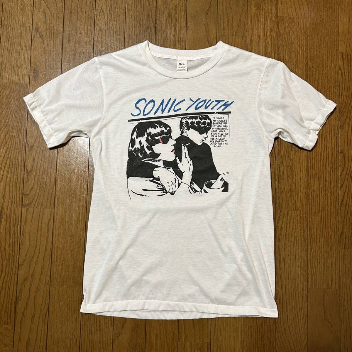 S〜Mサイズ ソニックユース 古着半袖Tシャツ 白 SONIC YOUTH GOO S〜Mサイズ ソニックユース 古着半袖Tシャツ 白 SONIC YOUTH GOO
