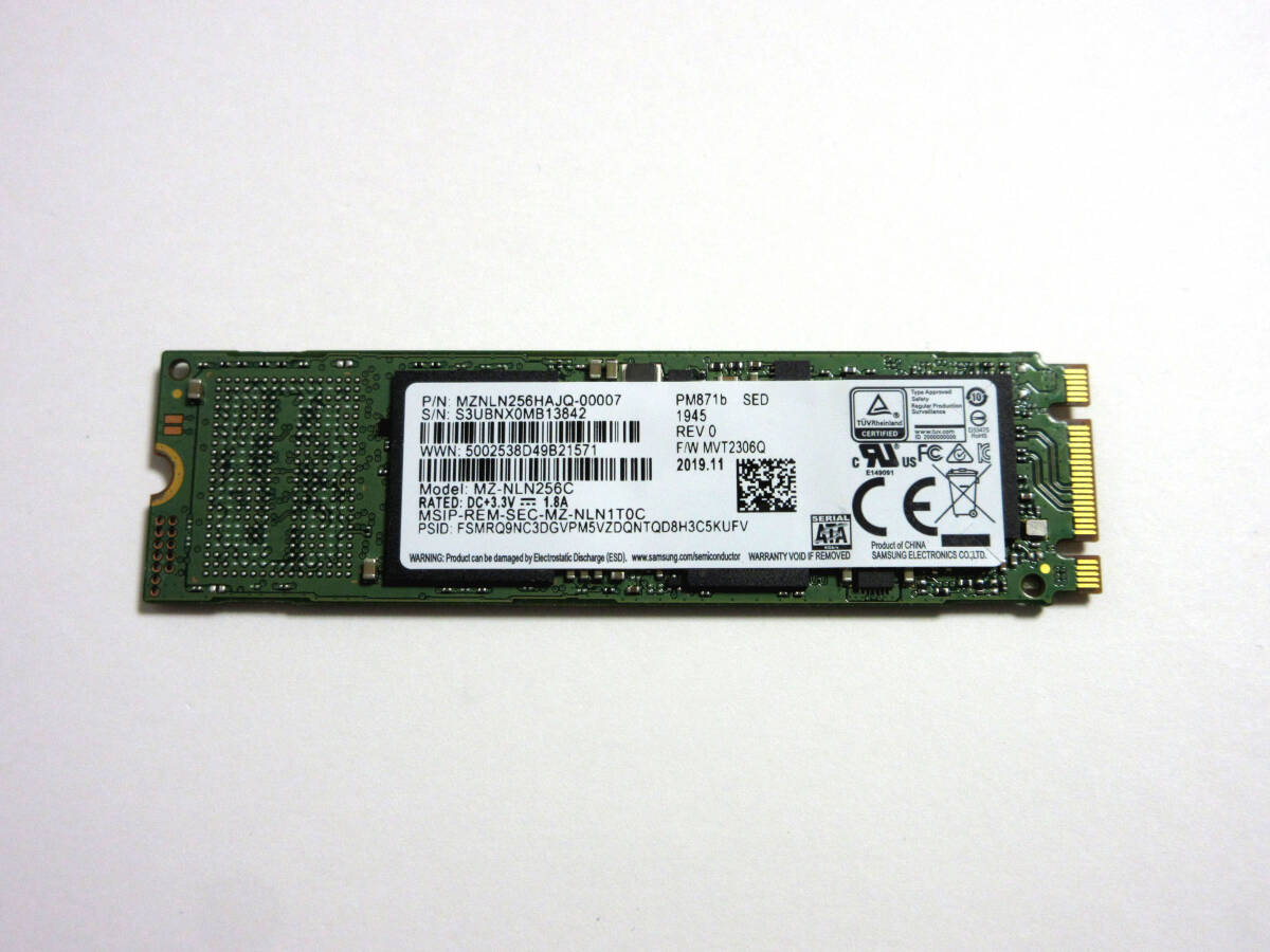 SAMSUNG製 M.2(Type2280) SATA SSD MZNLN256HAJQ 256GBの画像1