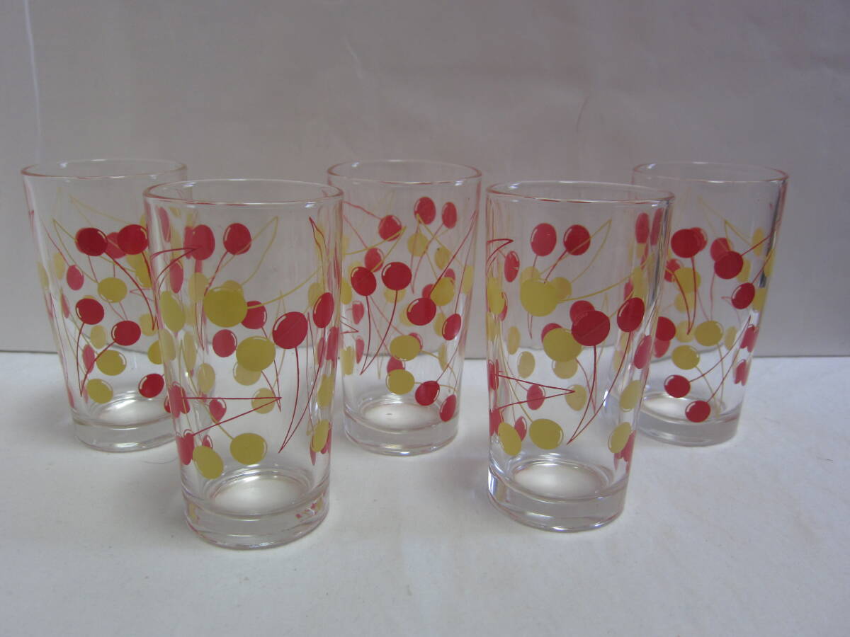 ** Showa Retro ** that time thing Orient glass corporation tumbler glass 5 piece set unused.