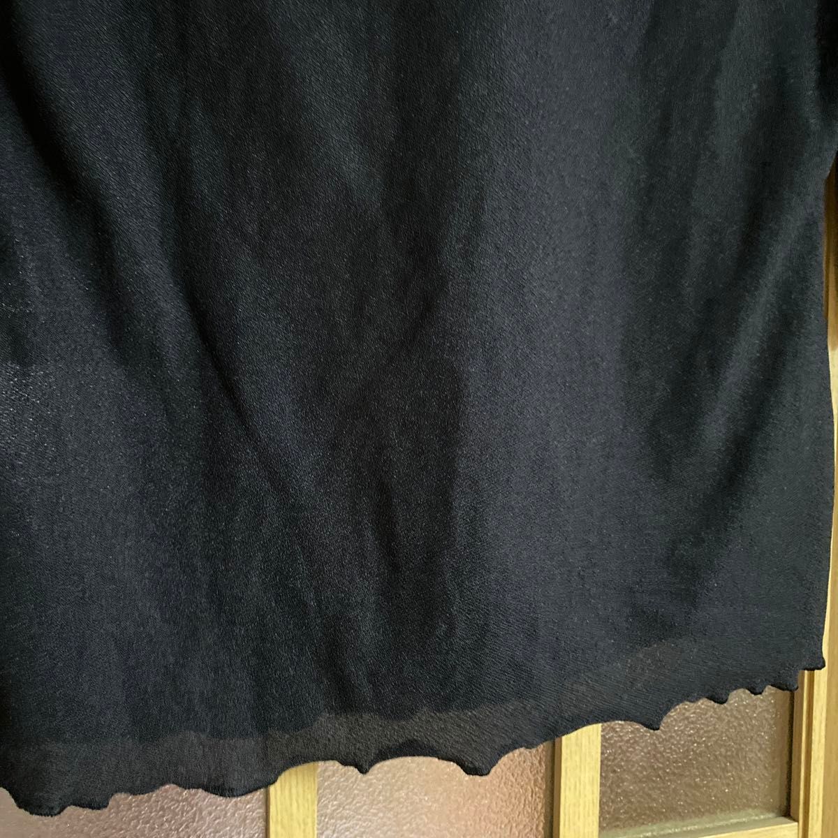 エムケーミッシェルクラン　クルーネックカーディガン　羽織　透け感　シースルー　黒　ブラック カーディガン
