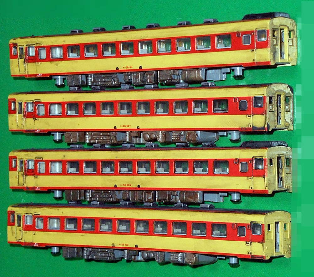 KATOキハ58系修学旅行色旧製品4両ジャンク_画像3