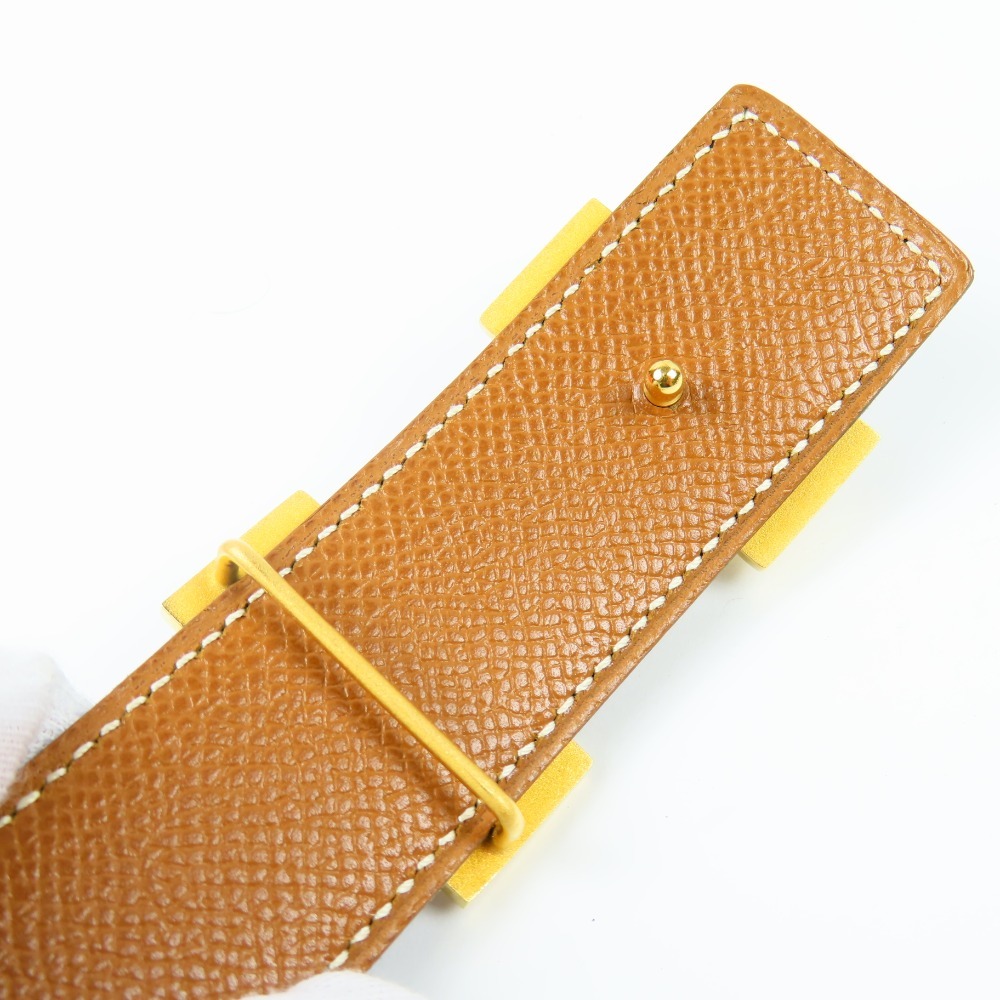 41428★1円スタート★HERMES エルメス 極美品 コンスタンス リバーシブル 65 Hバックル G金具 ヴィンテージ ベルト ボックスカーフ □B刻印の画像4