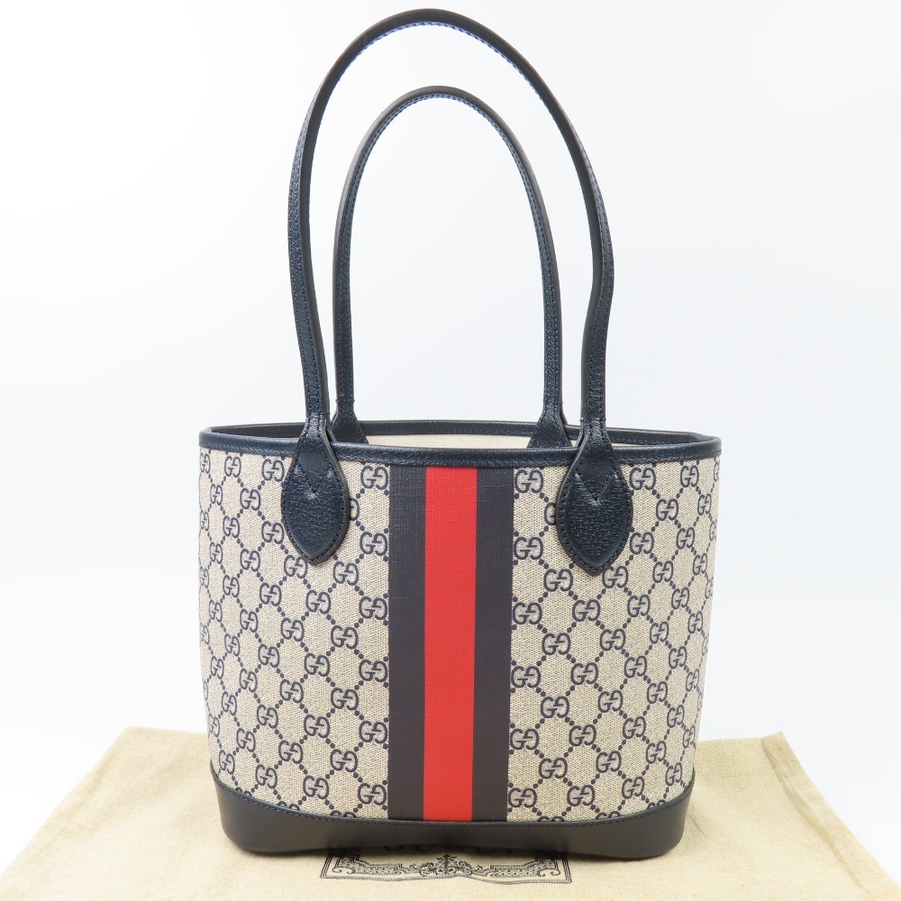 41599★1円スタート★GUCCI グッチ 未使用品 現行 オフィディア スモール トートバッグ 定価17.9万 トートバッグ PVC ネイビー_画像2