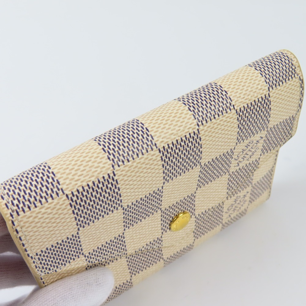 41722★1円スタート★LOUIS VUITTON ルイヴィトン 新品同様美品 ヴィクトリーヌ RFID ダミエアズール 三つ折り財布 PVC ホワイト_画像7