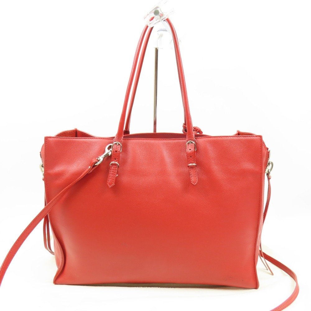 41813*1 иен старт *BALENCIAGA Balenciaga средний превосходный товар бумага 2WAY сумка на плечо зеркало имеется ручная сумочка кожа красный 