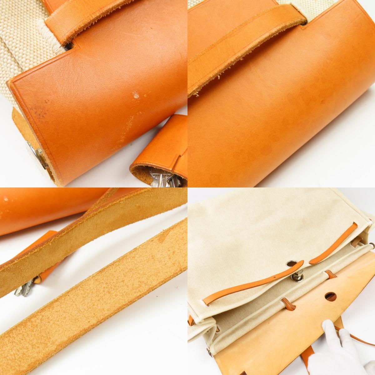 41587★1円スタート★HERMES エルメス 中極美品 エールバッグTGM 2WAY ショルダーバッグ ヴィンテージ ハンドバッグ トワルアッシュ □B_画像9