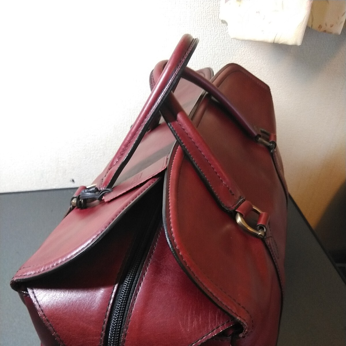  almost unused maru M pine cape GRANDEE leather Boston bag 