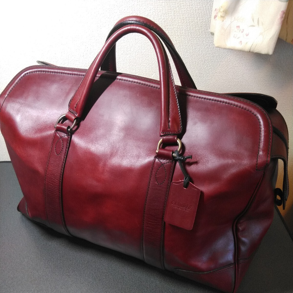  almost unused maru M pine cape GRANDEE leather Boston bag 