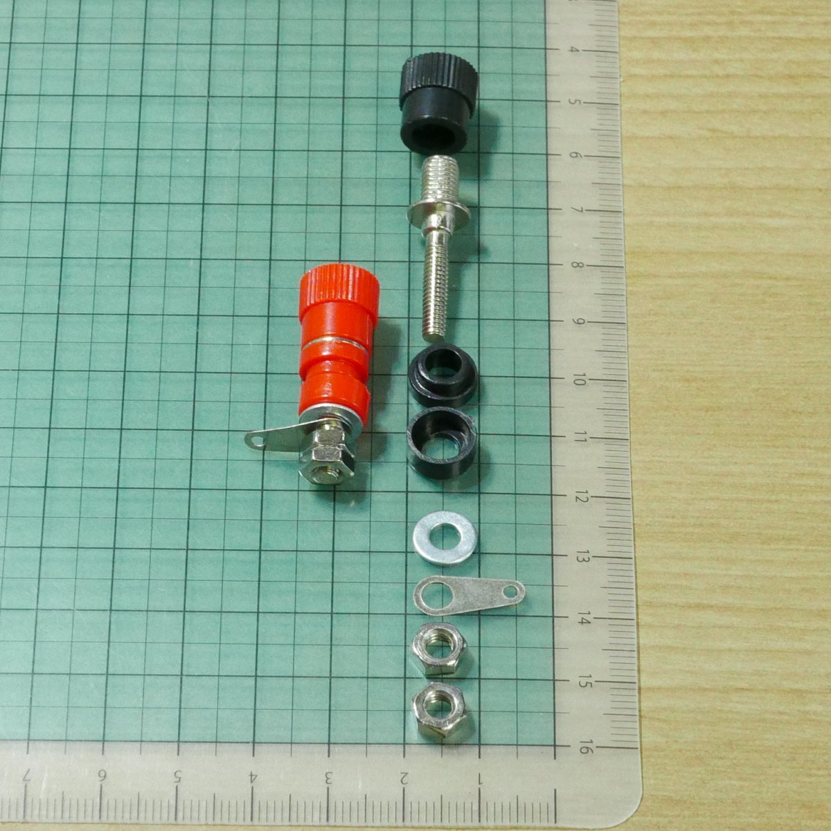  terminal red black set panel side diameter 7.5mm ( diameter 4mm banana plug difference included possible experiment for terminal rug terminal power supply speaker )