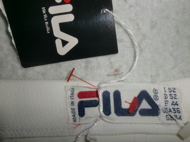 ★伊制/タグ付未使用 FILA ボルグ期ヴィンテージテニスパンツ 52 `70-`80sイタリア制フィラ BORGモデル ヴィンテージパンツ 當(dāng)時(shí)モノ