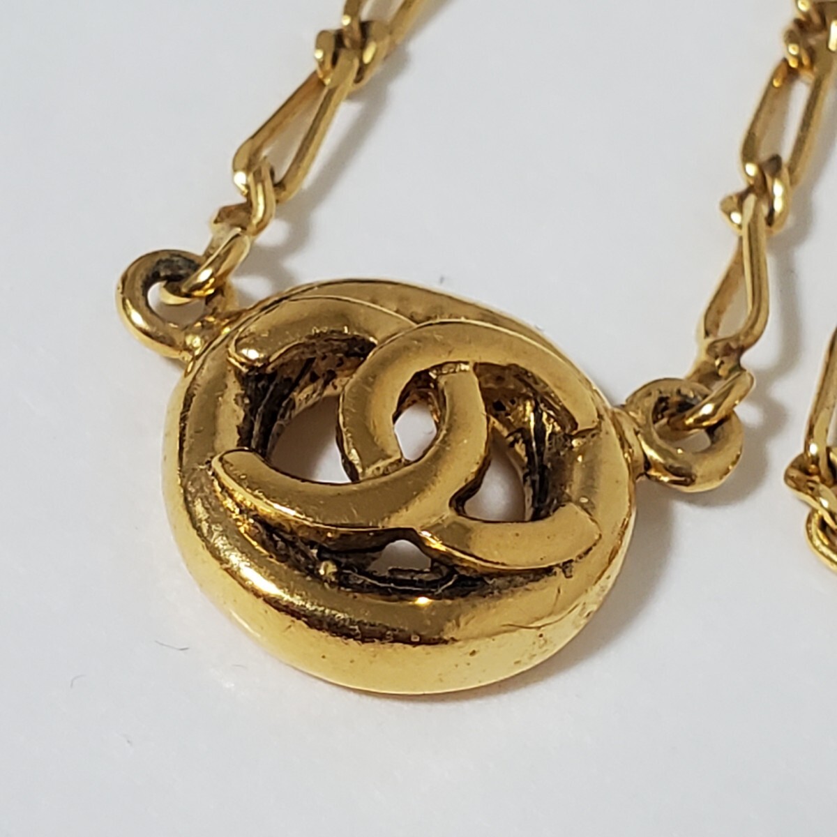 1 jpy ~CHANEL Chanel Gold color necklace Vintage here Mark 997