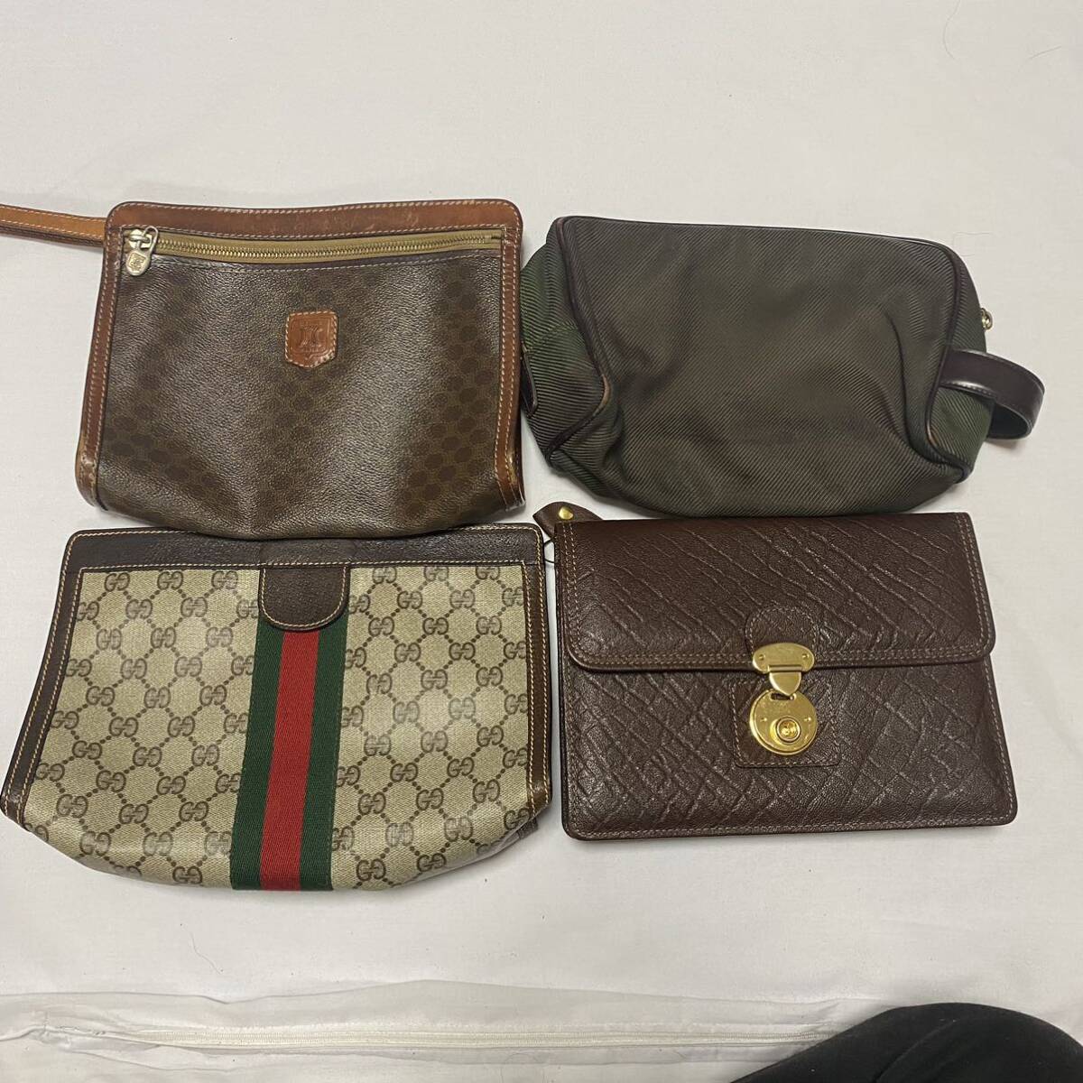 1 jpy ~ Gucci Louis Vuitton Celine etc. clutch bag handbag 4 piece set set sale Vintage 984