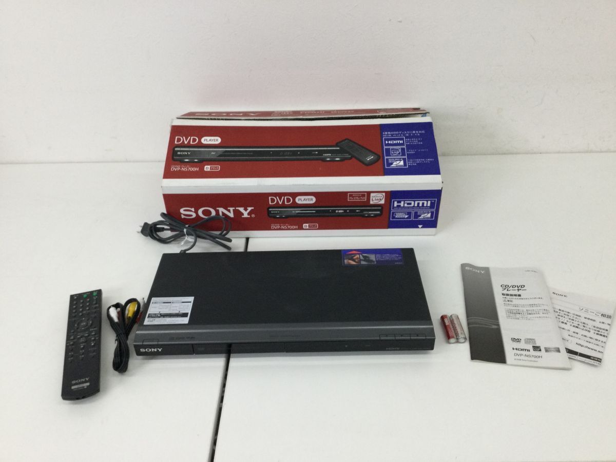 ●代DM090-100 SONY ソニー CD/DVD PLAYERプレイヤー DVP-NS700H リモコン 電池 取扱説明書付き 2009年製の画像1