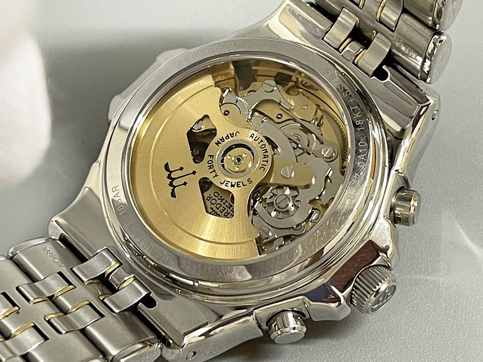 SEIKO セイコー CREDOR クレドール パシフィーク クロノグラフ 18KT SS 稼働 GCBK996 6S77-0A10 文字盤 白 外箱 付属品付の画像2