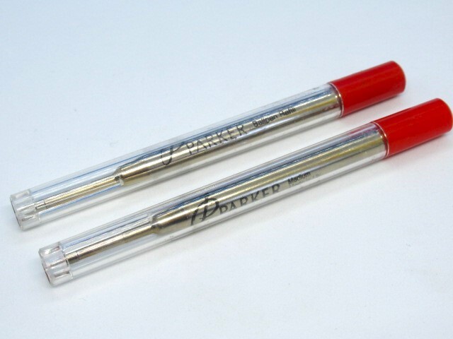 PARKER パーカー ボールペン替え芯 赤 2本 M 中字 油性 ★未使用・送料無料★_画像1