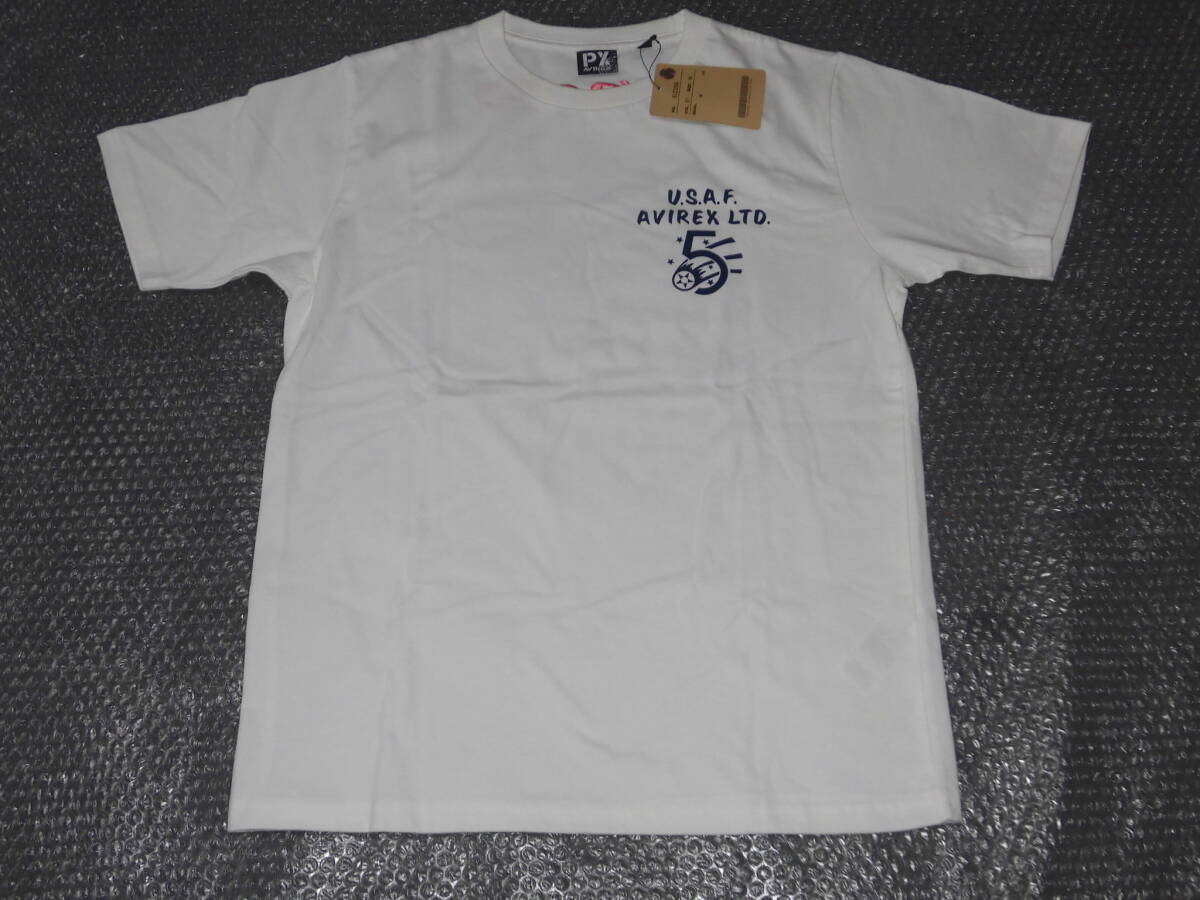 未使用 正規品 アヴィレックス スカTシャツ Mサイズ 白 ホワイト AVIREX 6123368 バックシシュウT ( スカジャン )の画像5