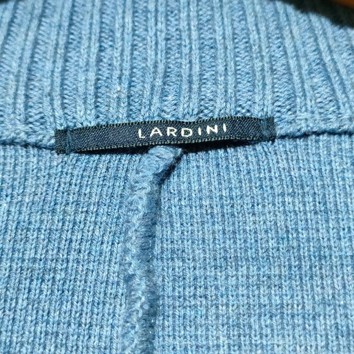 定価20万!!!弩級スペシャル頂点の極み!!!【ラルディーニ LARDINI】贅沢を極めた◎春夏 サマーニット ジャケット カーディガン ブルー系 M_画像8