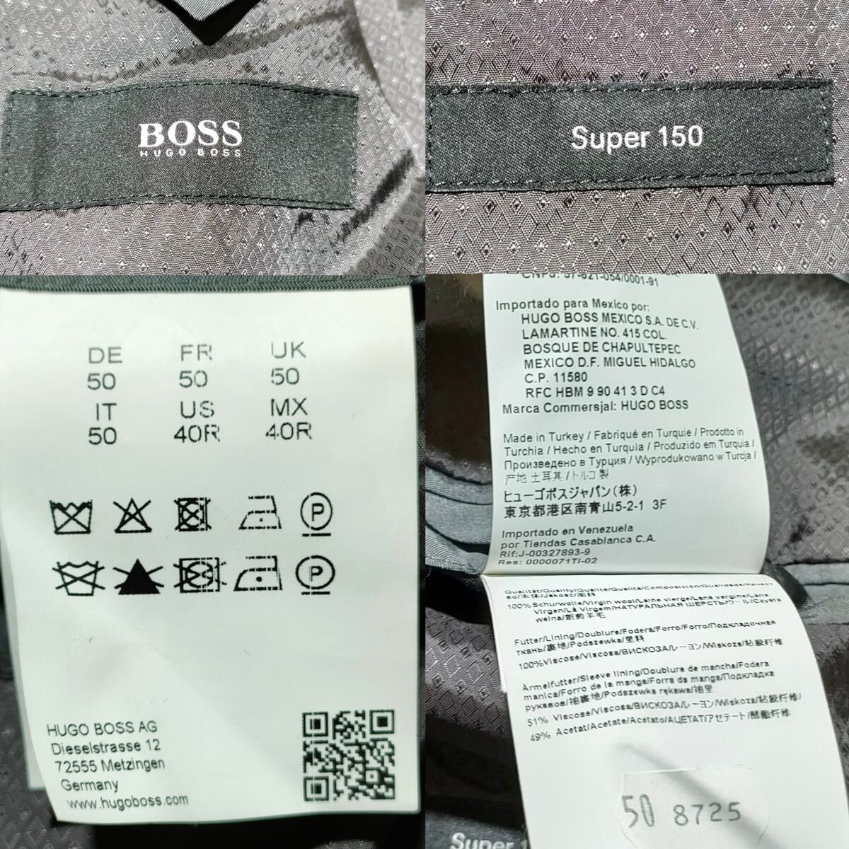  regular price 25 ten thousand!!!. point . on!!![ Hugo Boss HUGOBOSS] this and more none finest quality Super150*.. feeling of luxury setup suit stripe black black XL